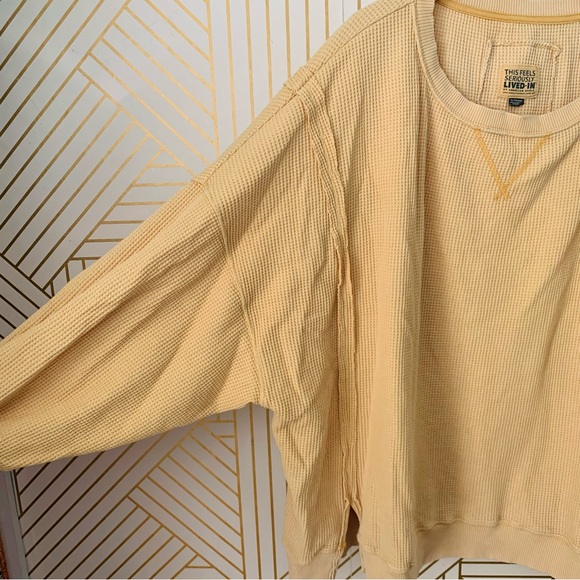 Aerie this feels seriously lived in waffle knit oversized drop shoulder seam XL - Picture 6 of 11